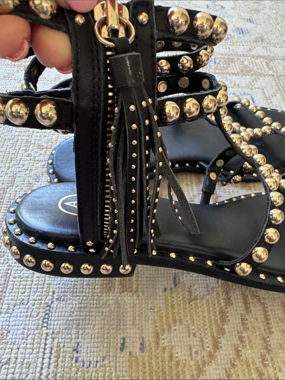 ASH PRECIOUS TEXTURE STUDDED FLAT SANDAL Side 38 - Picture 8 of 11
